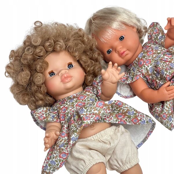 Leinentunika und Pumphose für Puppen 34-38 cm Miniland, Minikane, Paola Reina