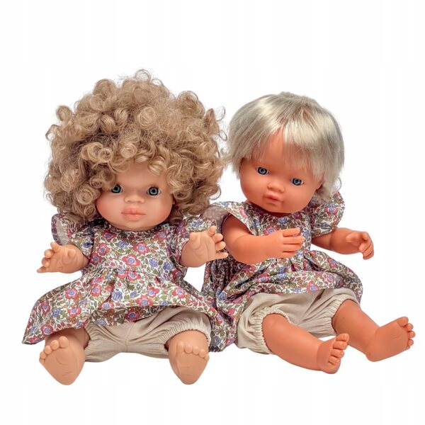 Leinentunika und Pumphose für Puppen 34-38 cm Miniland, Minikane, Paola Reina