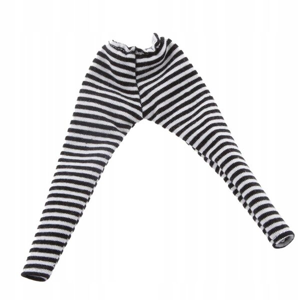 1/6 schwarz-weiß gestreifte Leggings für 12 Zoll große BJD-Puppen