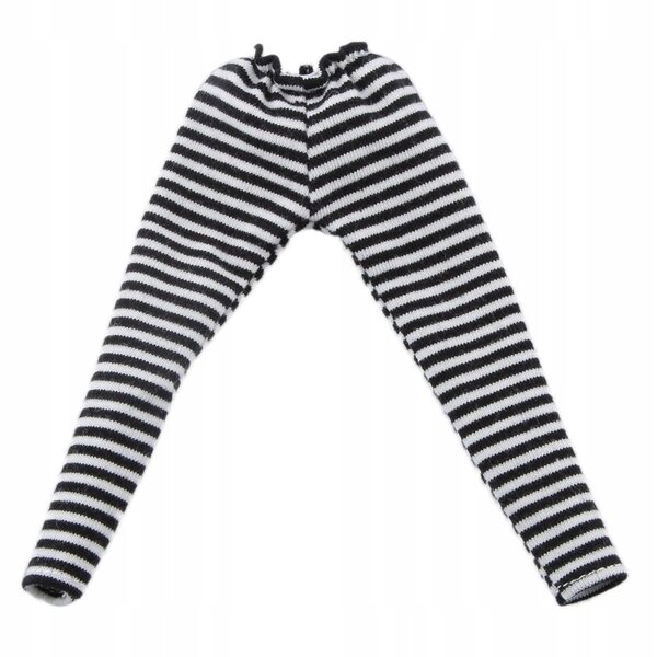 1/6 schwarz-weiß gestreifte Leggings für 12 Zoll große BJD-Puppen