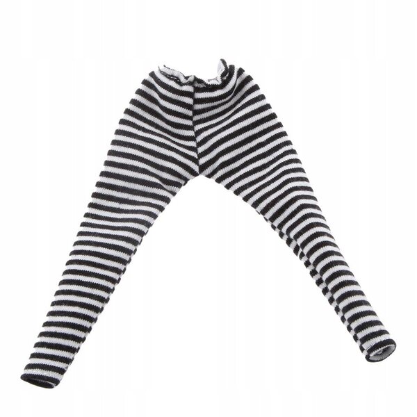 1/6 schwarz-weiß gestreifte Leggings für 12 Zoll große BJD-Puppen