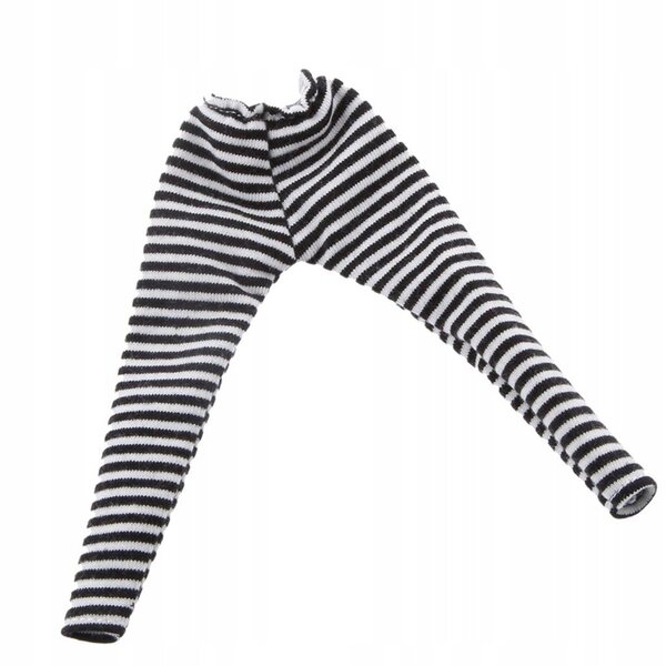 1/6 schwarz-weiß gestreifte Leggings für 12 Zoll große BJD-Puppen