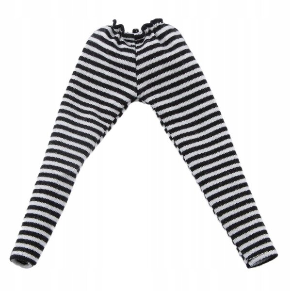 1/6 schwarz-weiß gestreifte Leggings für 12 Zoll große BJD-Puppen