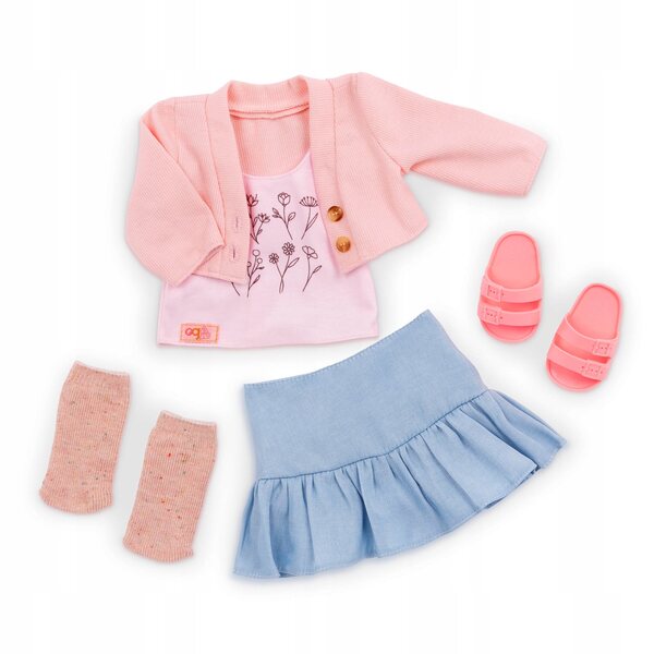 Our Generation set abiti per bambole 46cm con gonna di jeans Country Charm