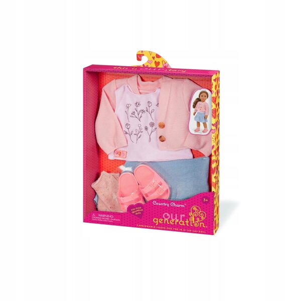 Our Generation set abiti per bambole 46cm con gonna di jeans Country Charm