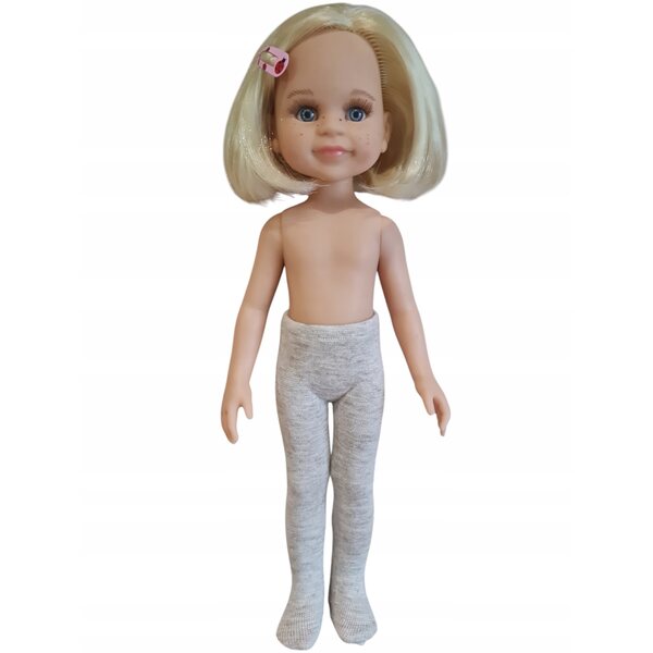 Calze per bambola Paola Reina 32cm beige con filato dorato elastiche e raffinate