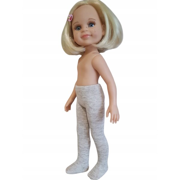 Calze per bambola Paola Reina 32cm beige con filato dorato elastiche e raffinate