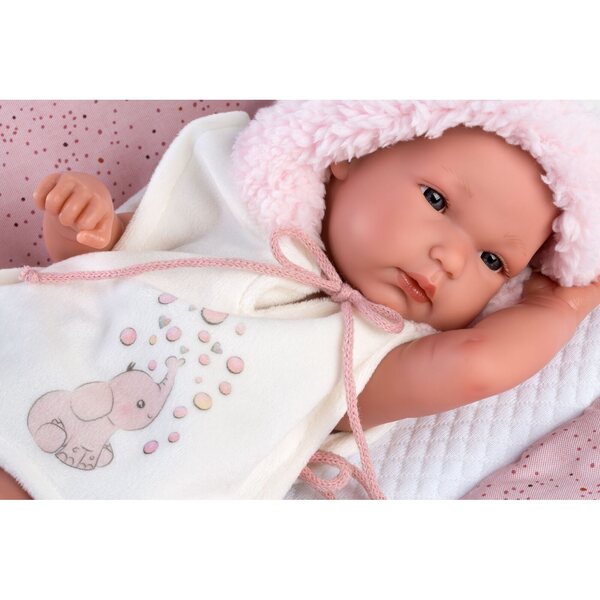 Llorens Kleid M635-44 für New Born Puppe 35-36 cm, rosa, 3 Stück