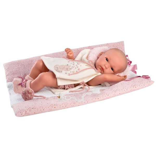 Llorens Kleid M635-44 für New Born Puppe 35-36 cm, rosa, 3 Stück