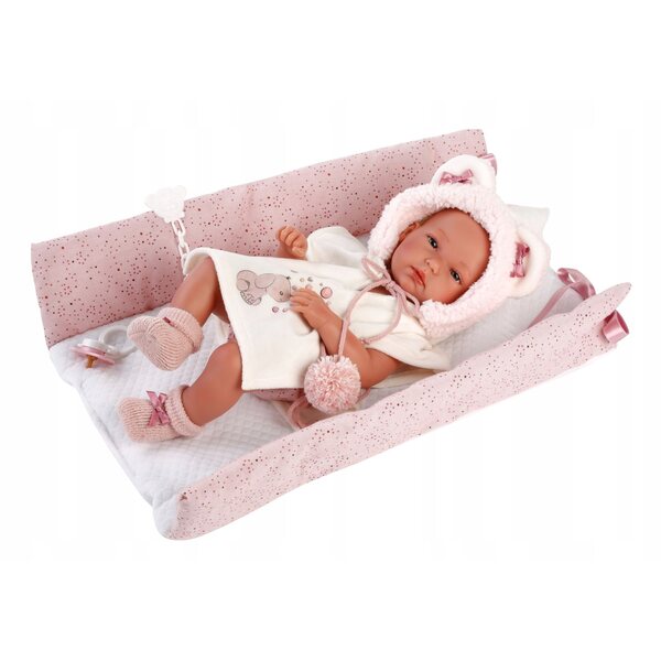 Llorens Kleid M635-44 für New Born Puppe 35-36 cm, rosa, 3 Stück