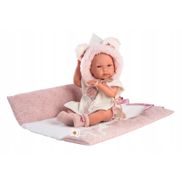 Llorens Kleid M635-44 für New Born Puppe 35-36 cm, rosa, 3 Stück