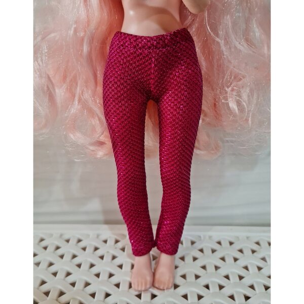Getry per bambole Rainbow High fucsia con brillantini, tessuto elasticizzato