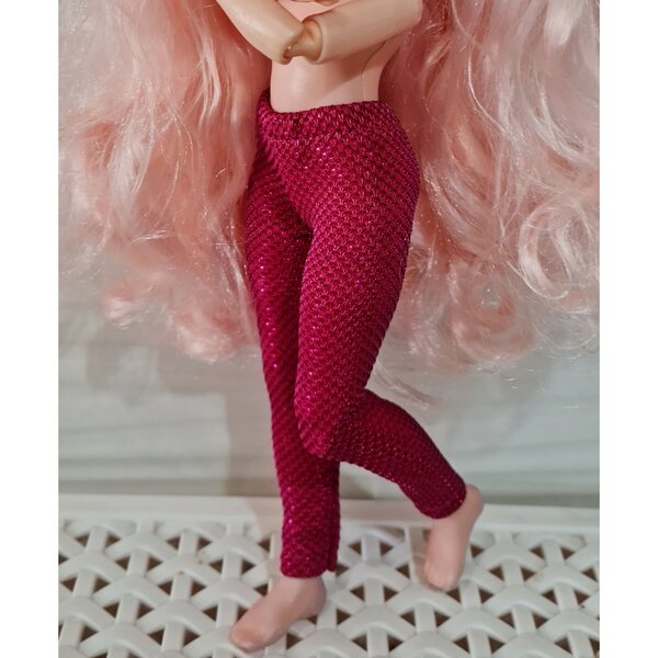 Getry per bambole Rainbow High fucsia con brillantini, tessuto elasticizzato