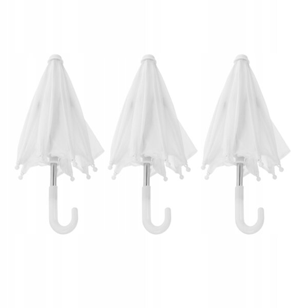 3 SZT. ELEGANCKIE MINI PARASOLKI OZDOBA DOMKU DLA LALEK