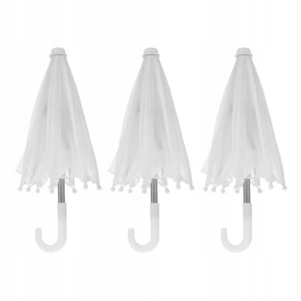 3 SZT. ELEGANCKIE MINI PARASOLKI OZDOBA DOMKU DLA LALEK