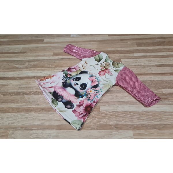 Kleid für Paola Reina 32 cm Puppe mit Panda-Aufdruck und glitzernden Ärmeln