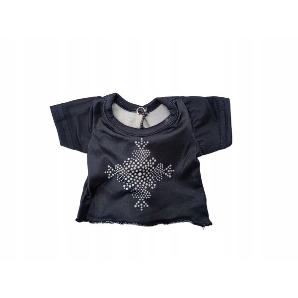 Elegante completo per bambola: felpa con zip, gonna jeans e blusa con bottoni