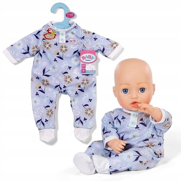 BABY born Pigiama blu 43 cm con motivo floreale per bambole