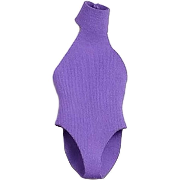 Costume da bagno viola chiaro per action figure 1/12 femminili 6 pollici, tessuto resistente