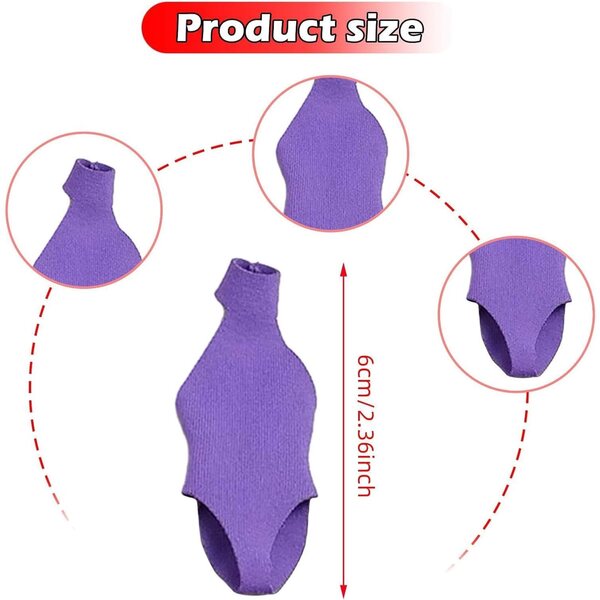 Costume da bagno viola chiaro per action figure 1/12 femminili 6 pollici, tessuto resistente