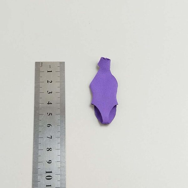 Costume da bagno viola chiaro per action figure 1/12 femminili 6 pollici, tessuto resistente