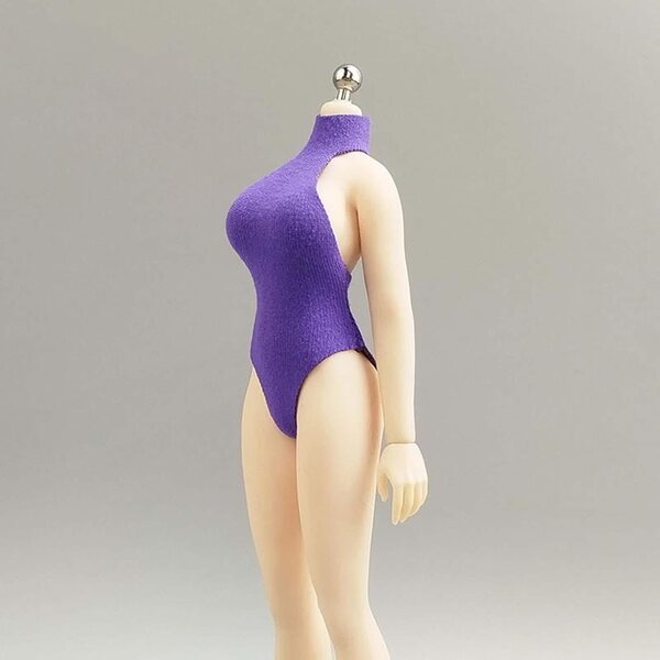Costume da bagno viola chiaro per action figure 1/12 femminili 6 pollici, tessuto resistente