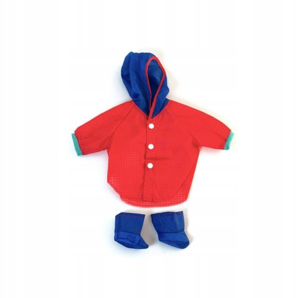 Kleidung für eine 38 cm große Miniland-Puppe mit Regenjacke und Schuhen