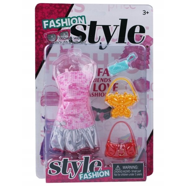 Kleidungsset für 28–30 cm große Puppen mit Kleid und 3 Party-Accessoires