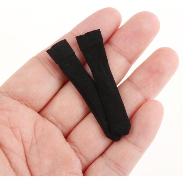 1/12 nahtlose Socken für 6-Zoll-Puppen – schwarzes elastisches Modeaccessoire