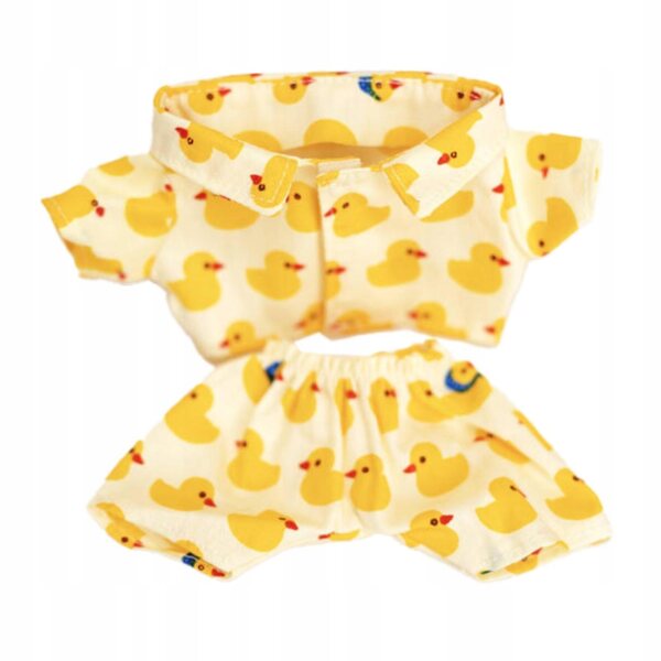 Kleidungsset für 20-cm-Puppen mit gelbem Entenkleid, weich und leicht zu reinigen