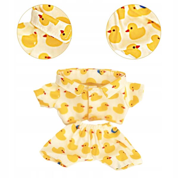 Kleidungsset für 20-cm-Puppen mit gelbem Entenkleid, weich und leicht zu reinigen