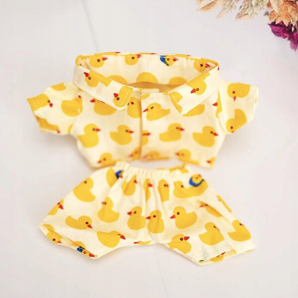 Kleidungsset für 20-cm-Puppen mit gelbem Entenkleid, weich und leicht zu reinigen
