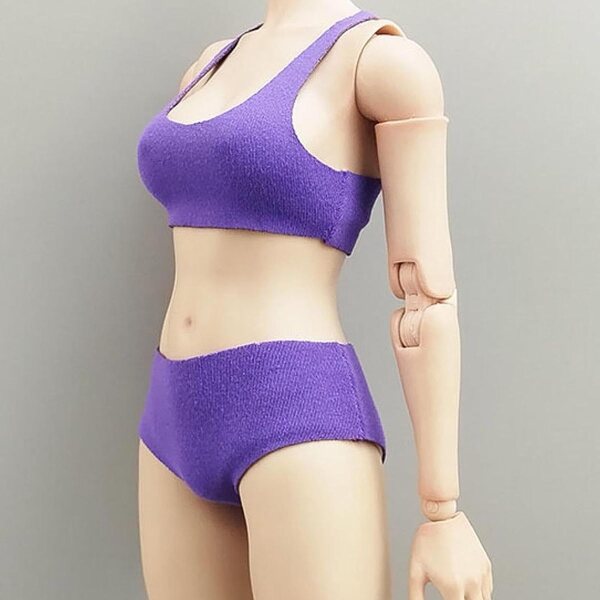 1/6 Miniatur-Unterwäscheset für Frauen in Lila für Actionfiguren und Puppen