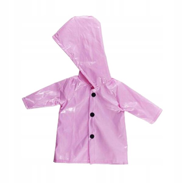 Impermeabile per bambole da 18 pollici, impermeabile con cappuccio, rosa