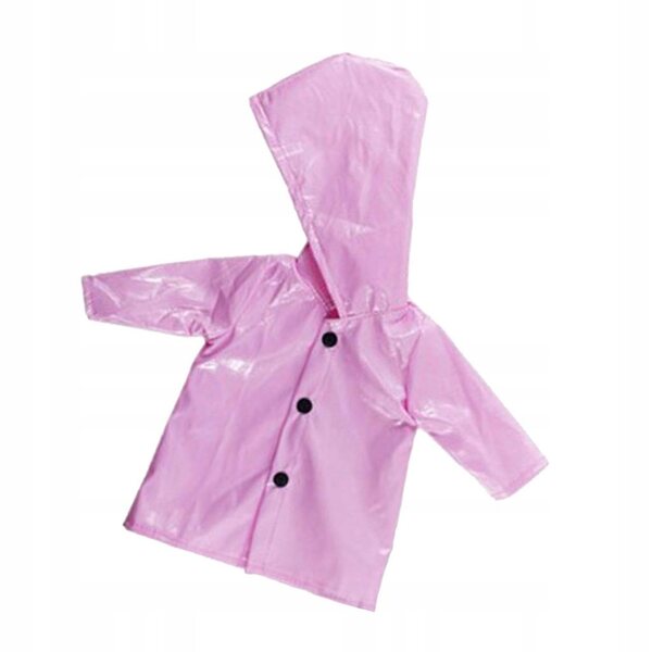Impermeabile per bambole da 18 pollici, impermeabile con cappuccio, rosa