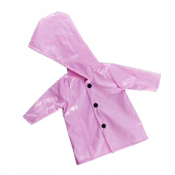 Impermeabile per bambole da 18 pollici, impermeabile con cappuccio, rosa