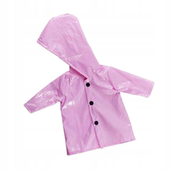 Impermeabile per bambole da 18 pollici, impermeabile con cappuccio, rosa