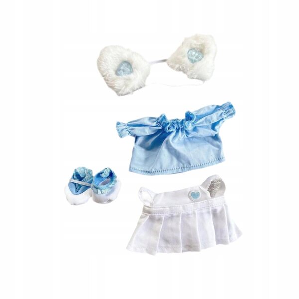 Set 15 cm vestiti in tessuto morbido per bambole con accessori blu