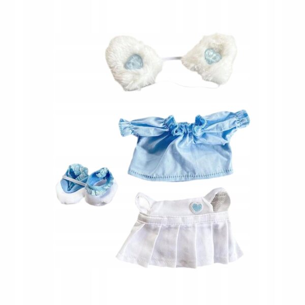 Set 15 cm vestiti in tessuto morbido per bambole con accessori blu