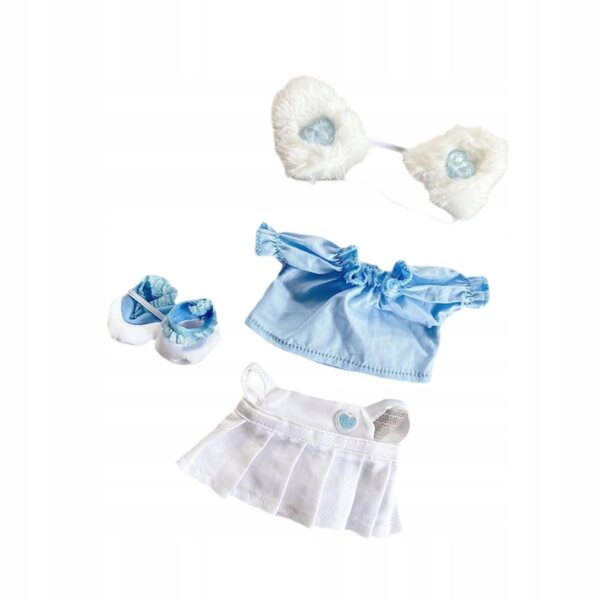 Set 15 cm vestiti in tessuto morbido per bambole con accessori blu