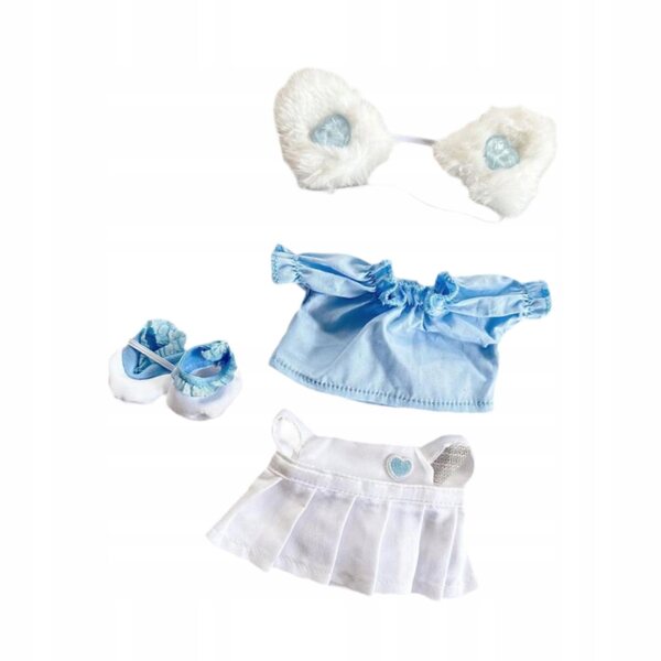 Set 15 cm vestiti in tessuto morbido per bambole con accessori blu