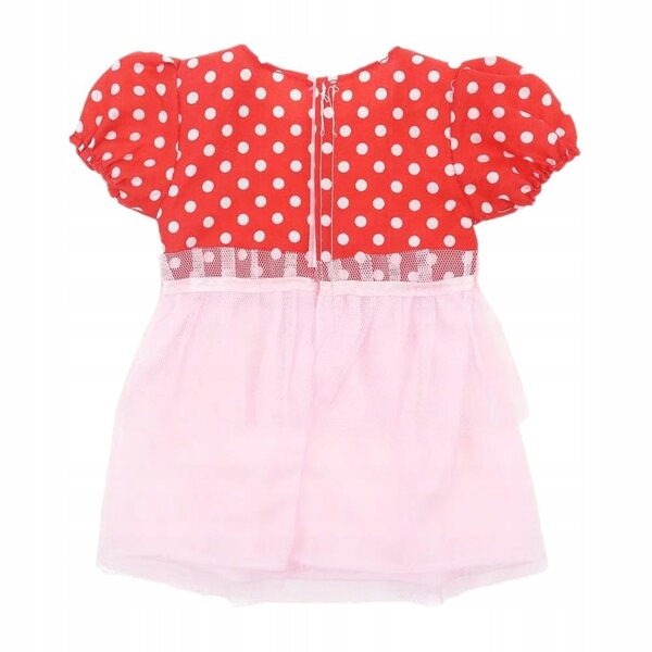 Rotes und rosafarbenes Kleid für 40–45 cm große Puppen mit Kleiderbügel