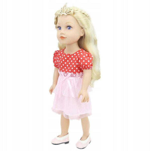 Rotes und rosafarbenes Kleid für 40–45 cm große Puppen mit Kleiderbügel