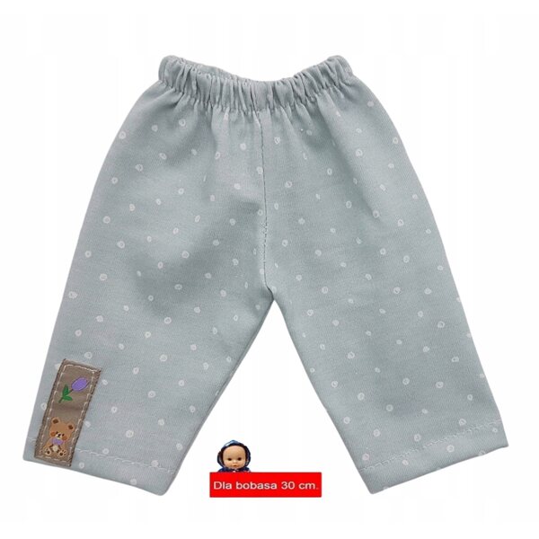 Graue Shorts mit Mustern für 30 cm große Puppen aus hochwertigem Stoff