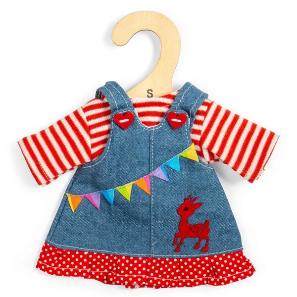 Kleid mit T-Shirt für eine 25 cm große Bigjigs Toys-Puppe