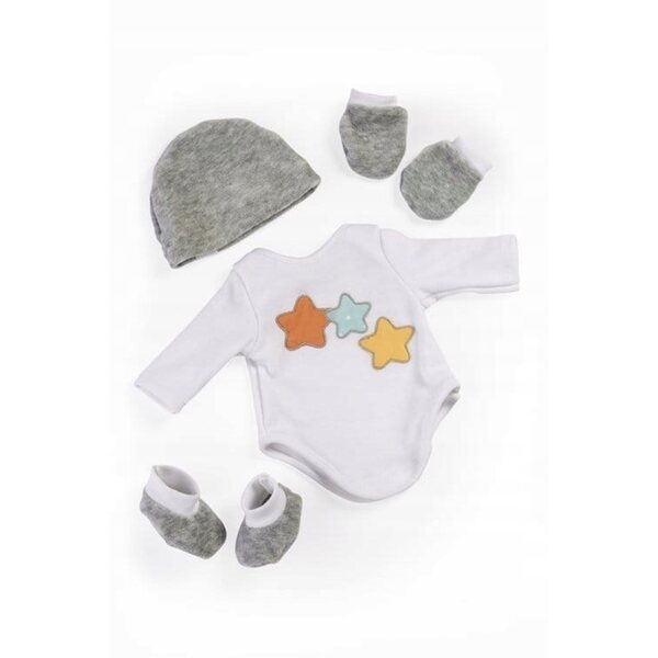 Bekleidungsset für Puppe 38-40 cm Miniland Weiß und Grau