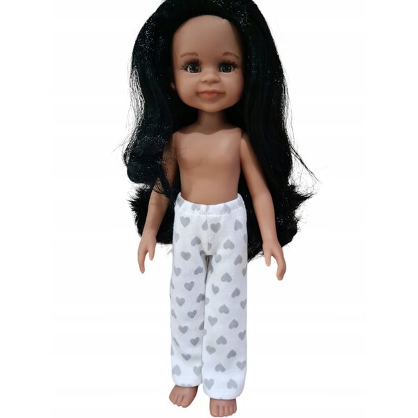 Pigiama per bambola Paola Reina 32 cm con maniche lunghe e fantasie a cuori