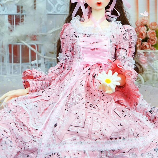35 cm 1/3 BJD Puppenkleid, mehrfarbiges Stoff-Prinzessin-Kostüm