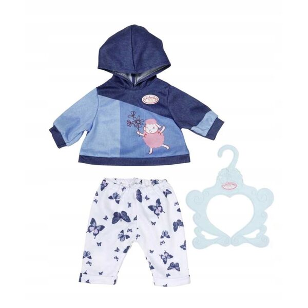 Baby Annabell Set di Abbigliamento per Bambola 43 cm - Felpa Blu con Cappuccio e Pantaloni Sportivi