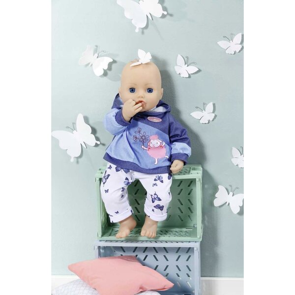 Baby Annabell Set di Abbigliamento per Bambola 43 cm - Felpa Blu con Cappuccio e Pantaloni Sportivi